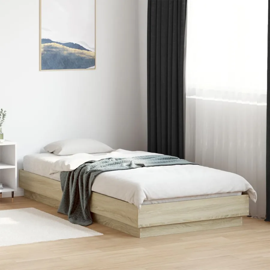 Cadre de lit sans matelas avec lumières LED 90x200 cm - 4