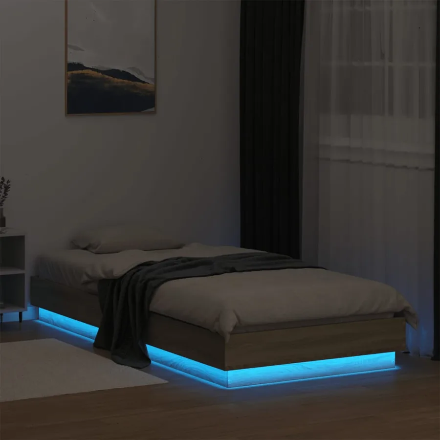 Cadre de lit sans matelas avec lumières LED 90x200 cm - 5