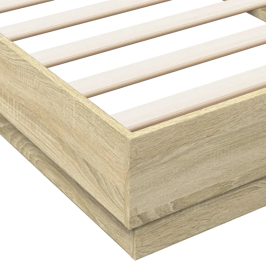 Cadre de lit sans matelas avec lumières LED 90x200 cm - 9
