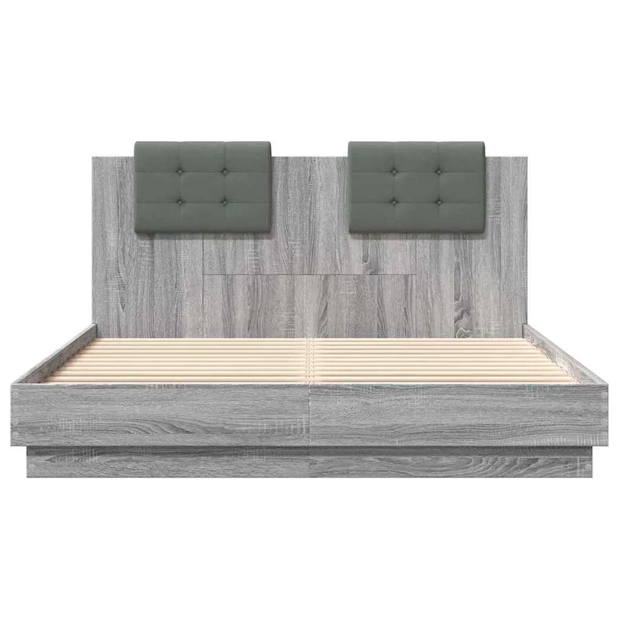 Cadre de lit sans matelas sonoma gris 140x200 cm - 4
