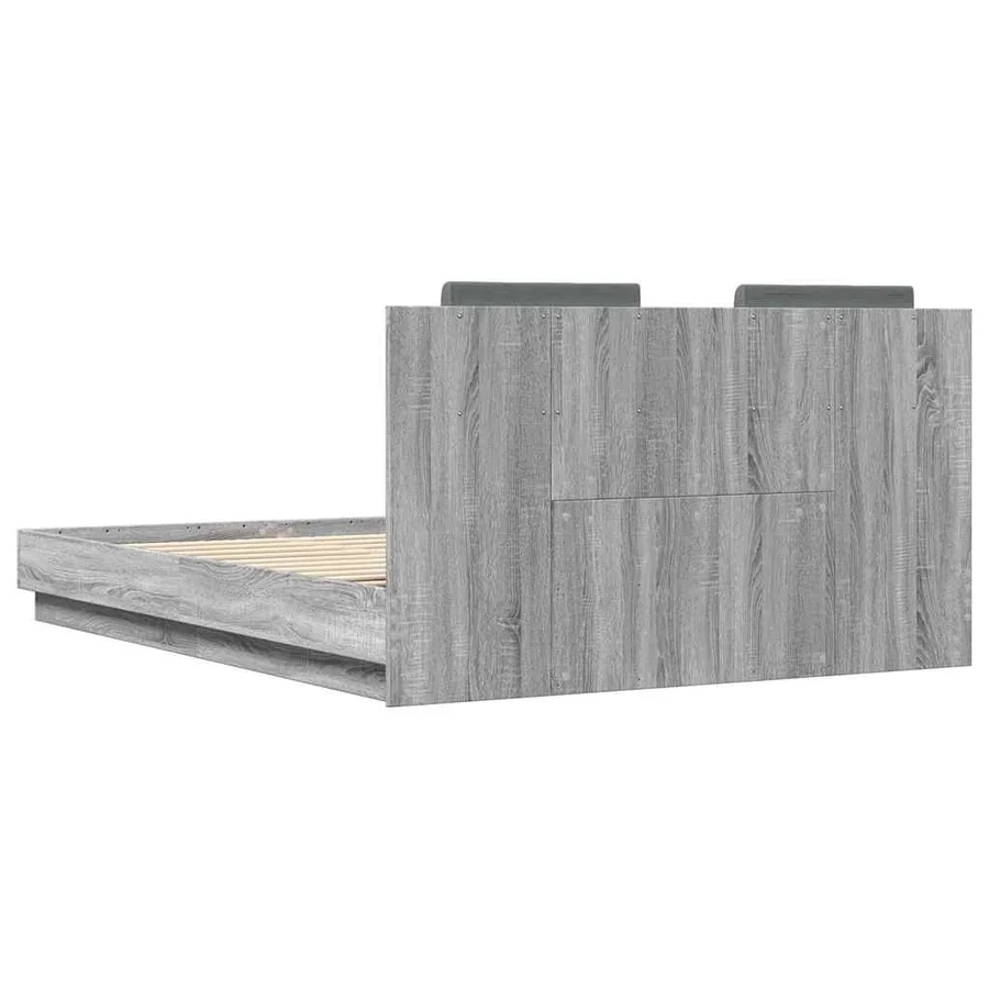 Cadre de lit sans matelas sonoma gris 140x200 cm - 6