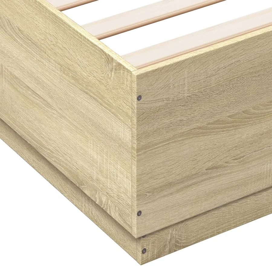 Cadre de lit sans matelas chêne sonoma 150x200 cm - 7