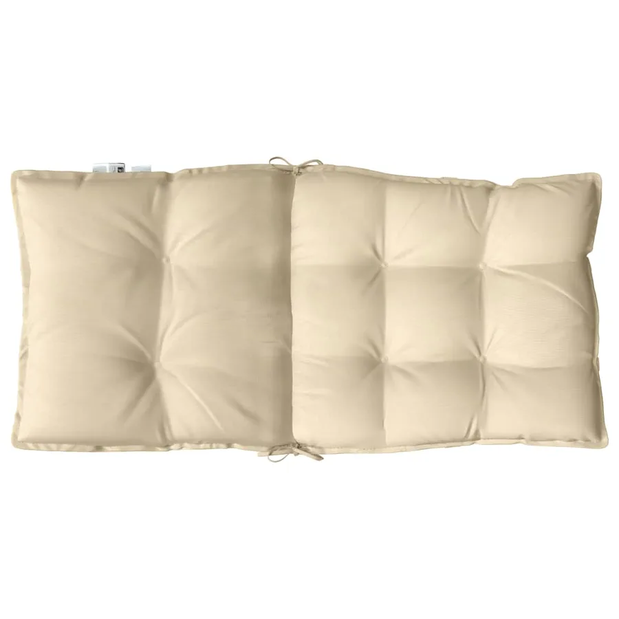 Coussins de chaise à dossier bas lot de 4 beige tissu oxford - 7