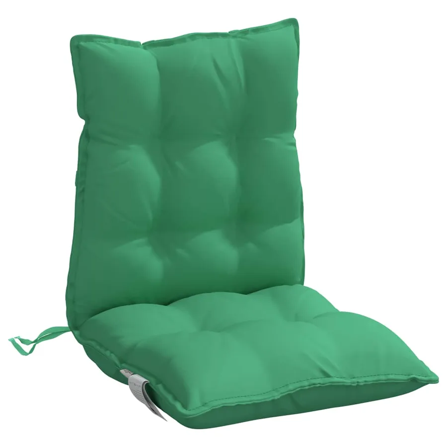Coussins de chaise à dossier bas lot de 6 vert tissu oxford - 4