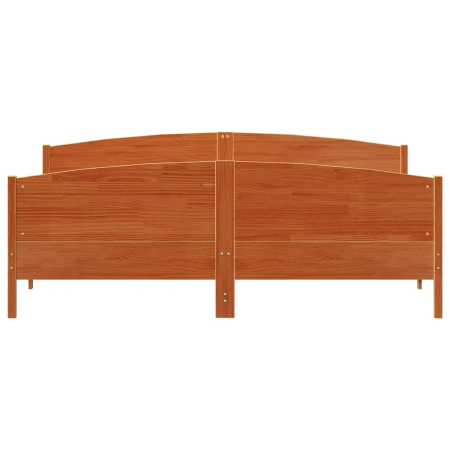 Cadre de lit et tête de lit cire marron 200x200 cm bois de pin - 4