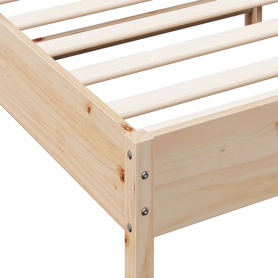 Cadre de lit sans matelas 120x190 cm bois de pin massif - 7
