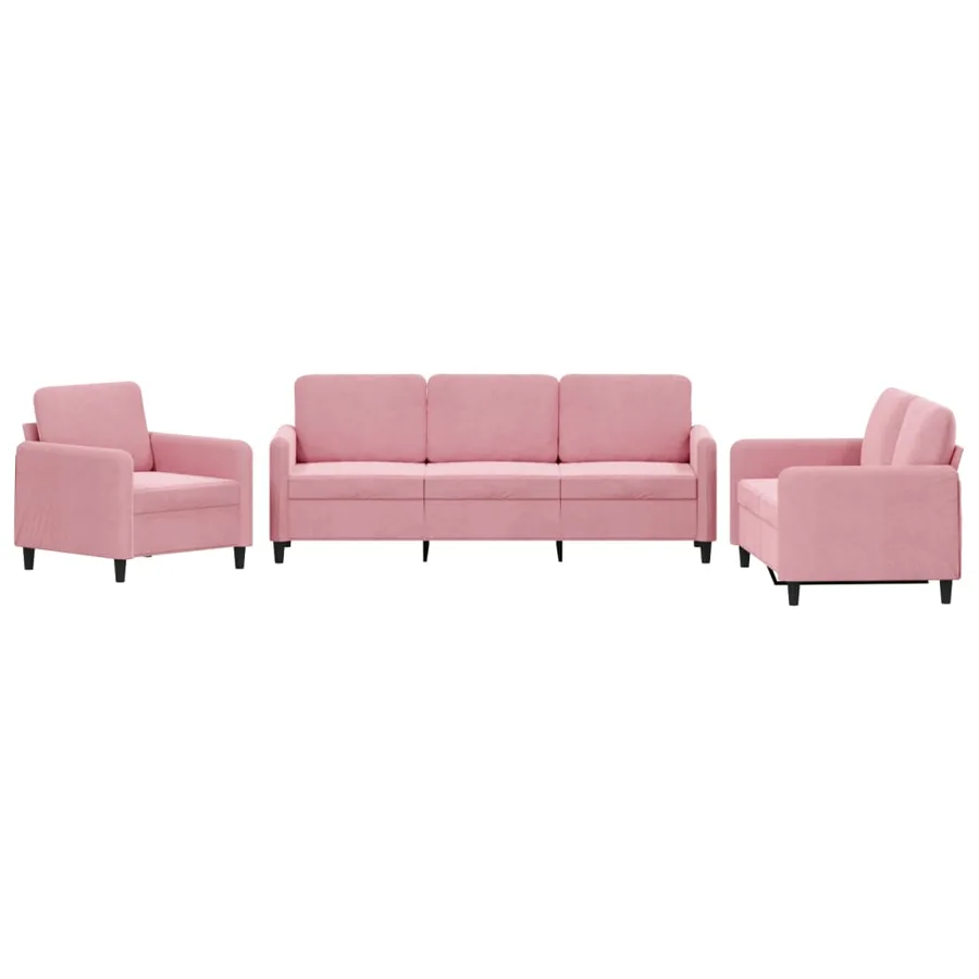 Ensemble de canapés 3 pcs rose velours - 2