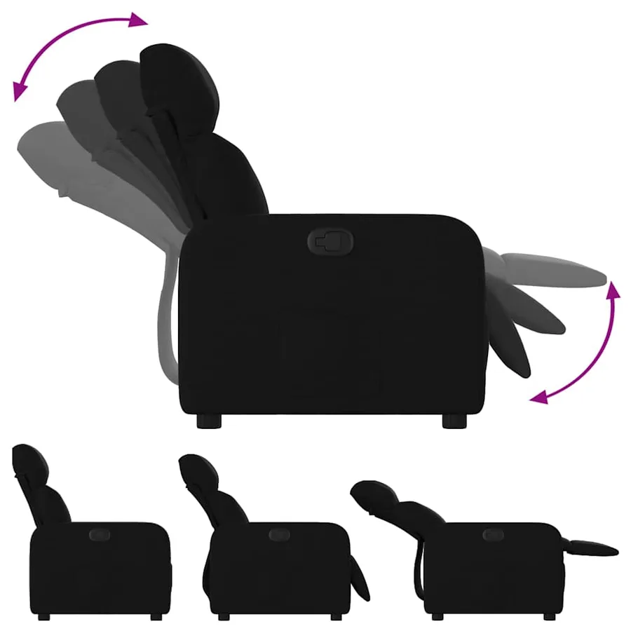 Fauteuil inclinable Noir Tissu - 4