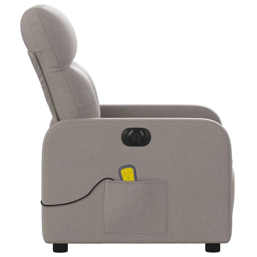 Fauteuil de massage inclinable électrique Taupe Tissu - 10