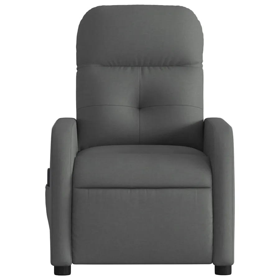Fauteuil inclinable de massage électrique gris foncé tissu - 9