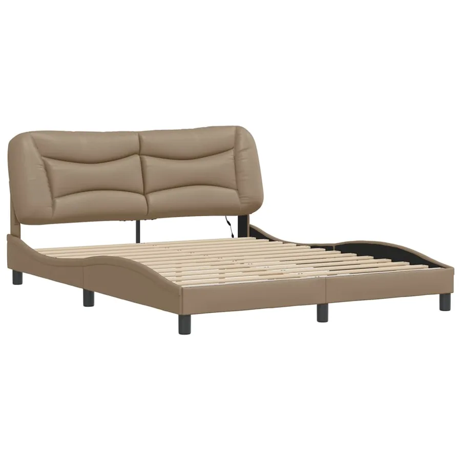 Cadre de lit avec LED sans matelas Hvar cappuccino 160x200 cm - 3