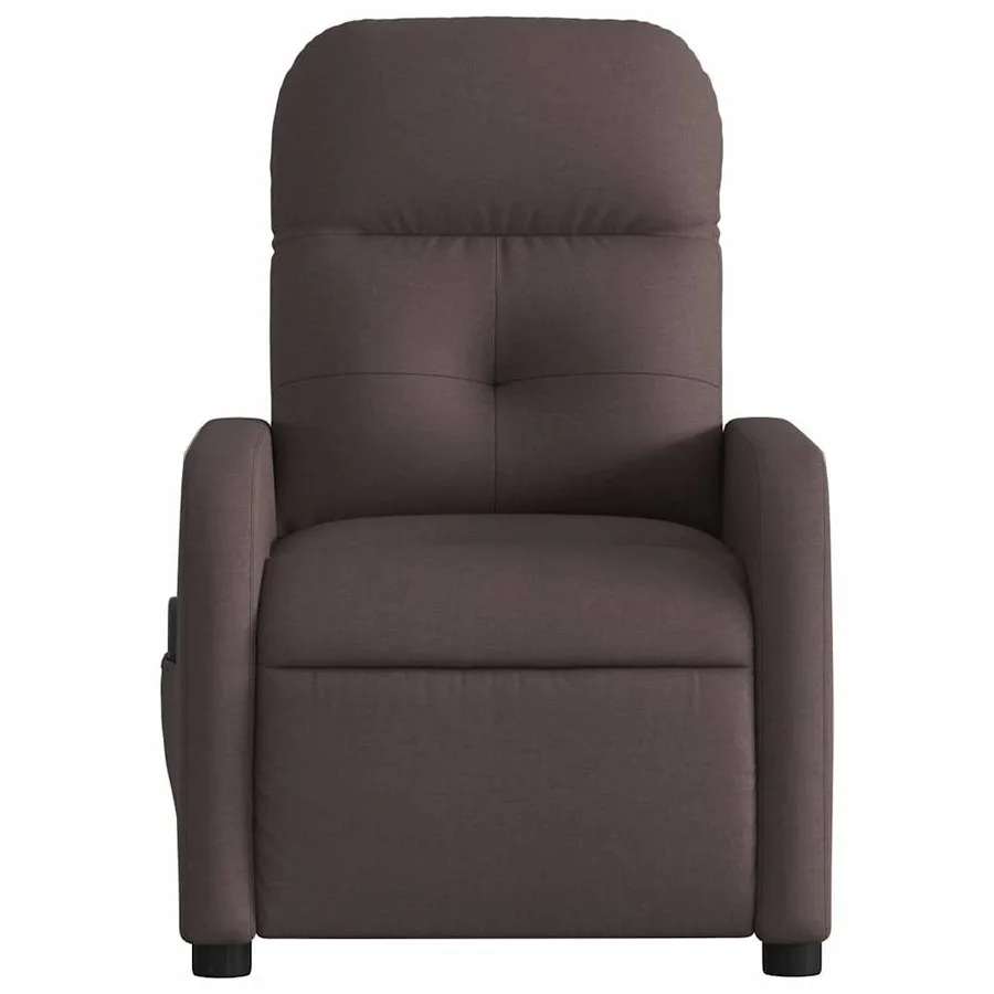 Fauteuil de massage inclinable électrique Marron foncé Tissu - 9
