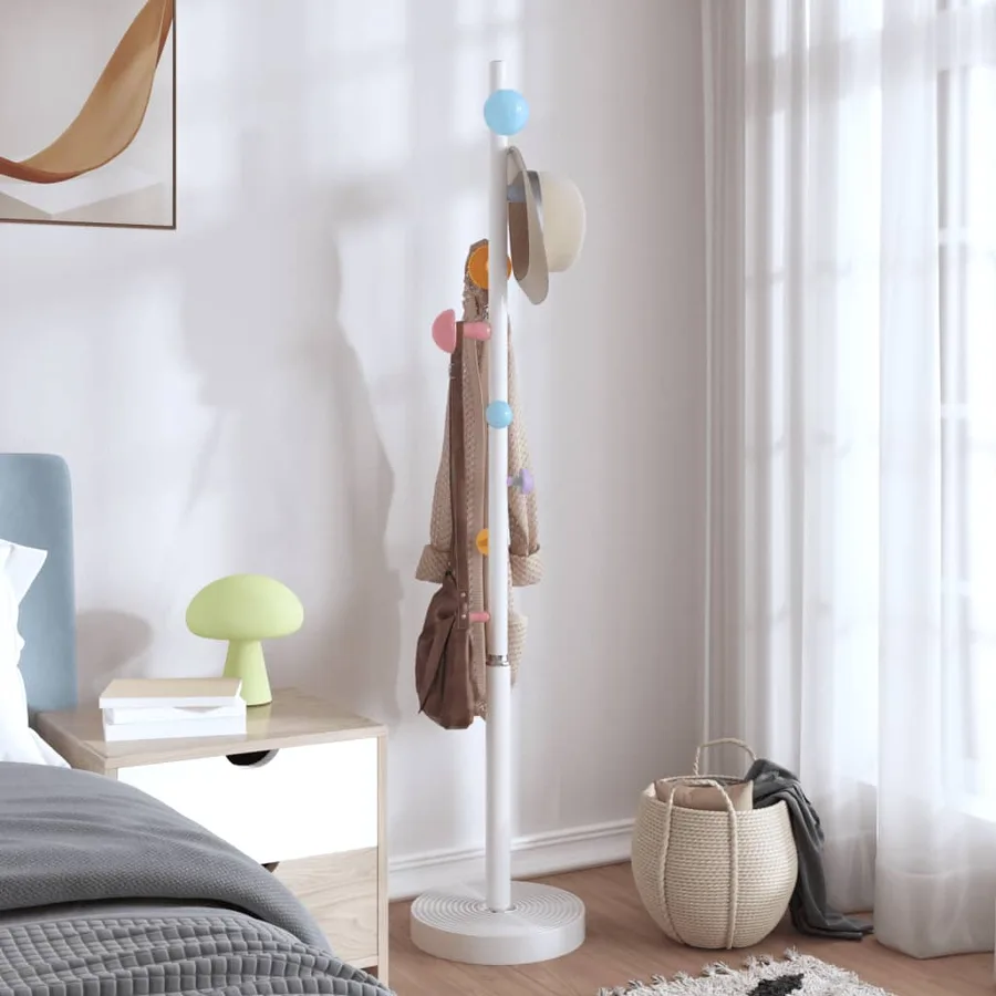 Porte-manteau blanc 172 cm fer enduit de poudre - 3