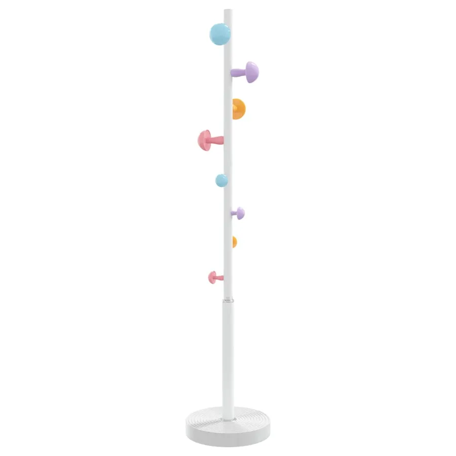 Porte-manteau blanc 172 cm fer enduit de poudre - 4