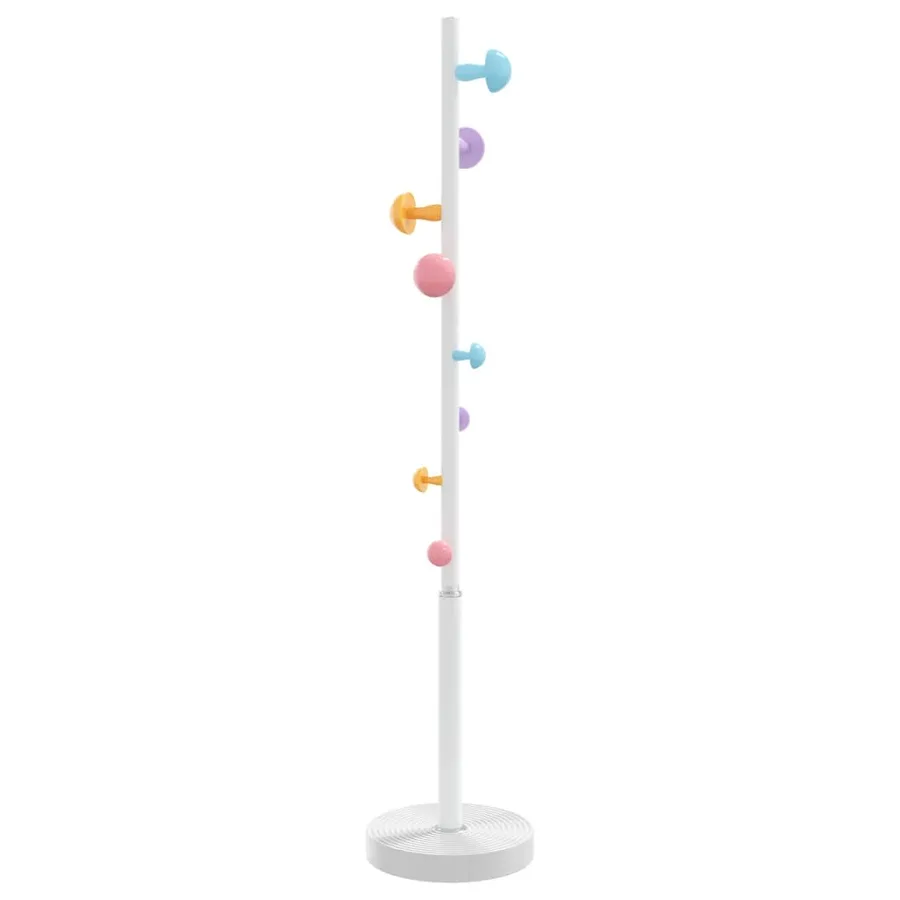 Porte-manteau blanc 172 cm fer enduit de poudre - 5