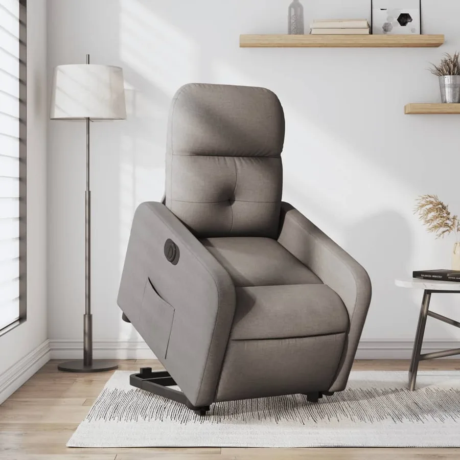 Fauteuil inclinable électrique taupe tissu - 16