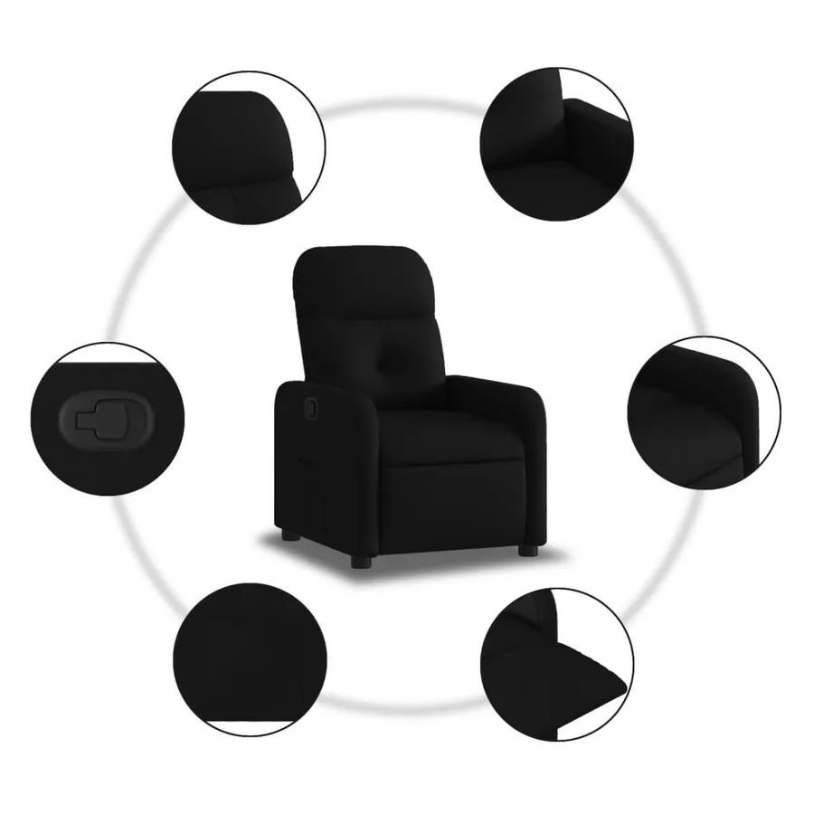Fauteuil inclinable Noir Tissu - 5