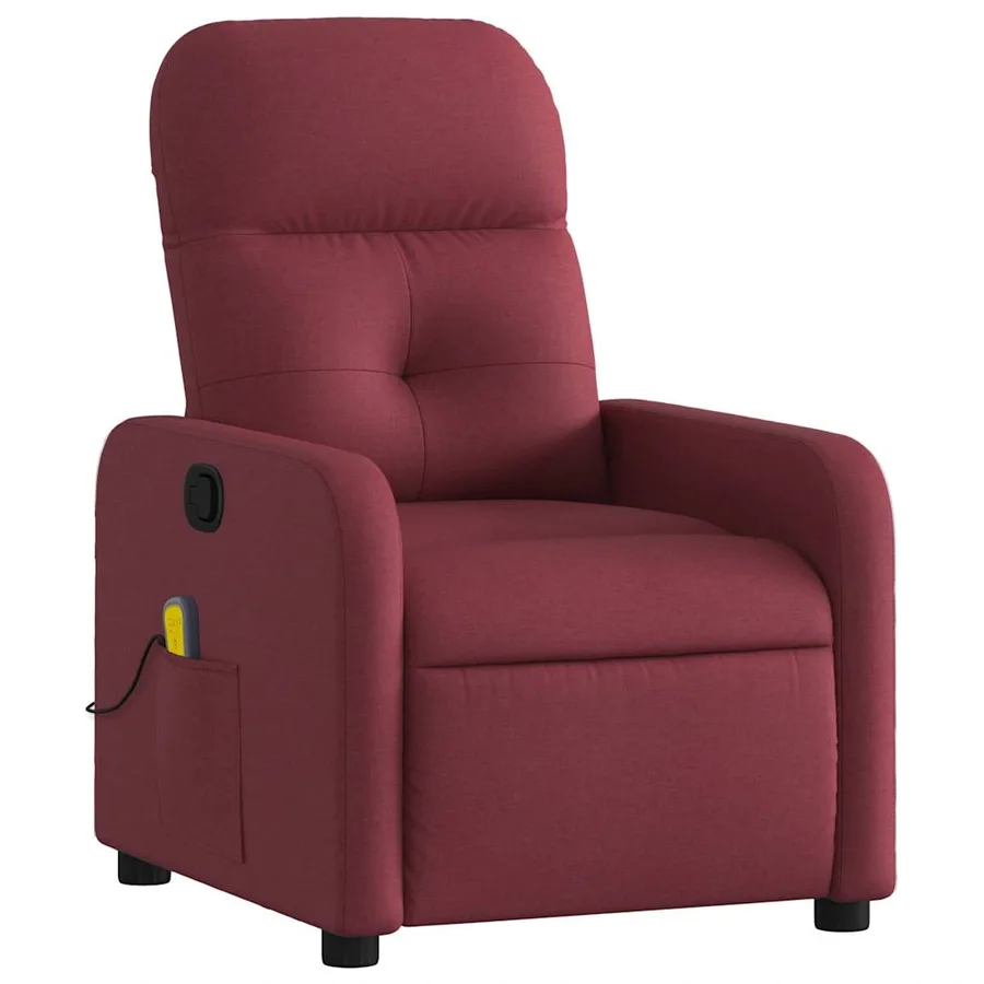 Fauteuil de massage inclinable Rouge bordeaux Tissu - 3