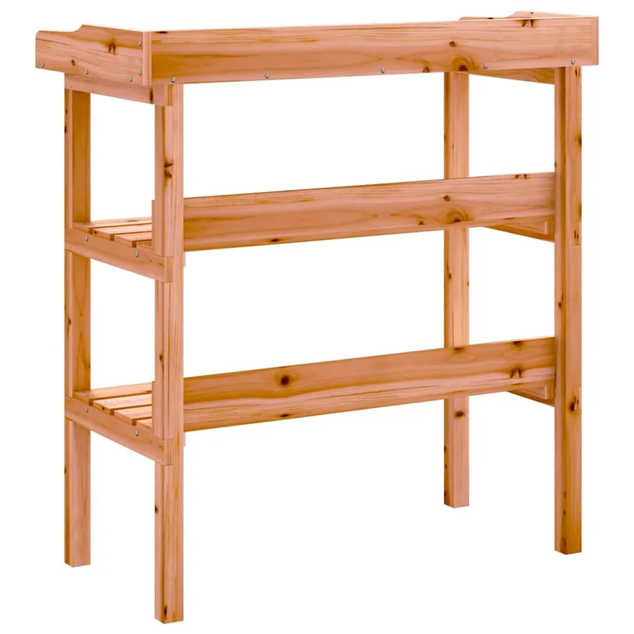 Table à plantes avec étagères marron 78x38x82,5cm bois de sapin - 6