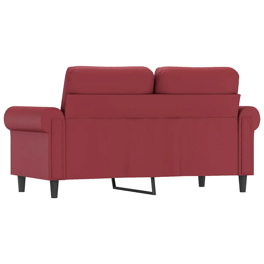Canapé à 2 places Rouge bordeaux 120 cm Similicuir - 6