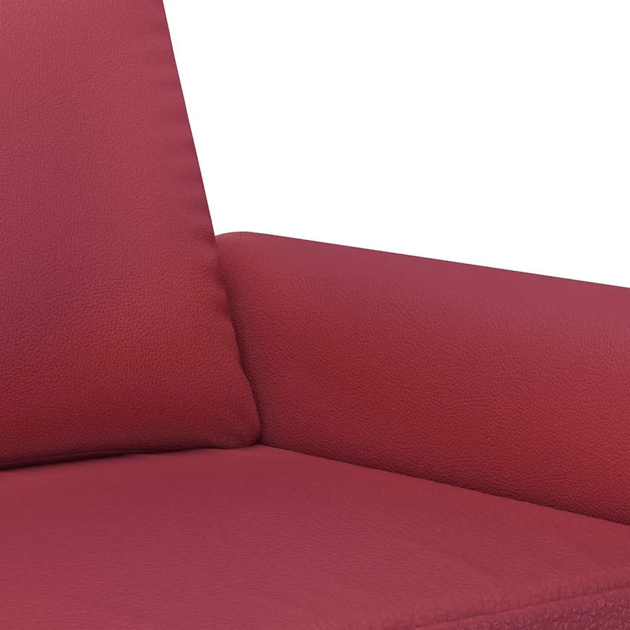Canapé à 2 places Rouge bordeaux 120 cm Similicuir - 7