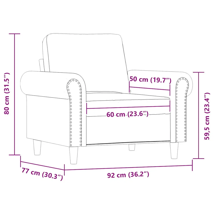 Fauteuil Cappuccino 60 cm Similicuir - 9