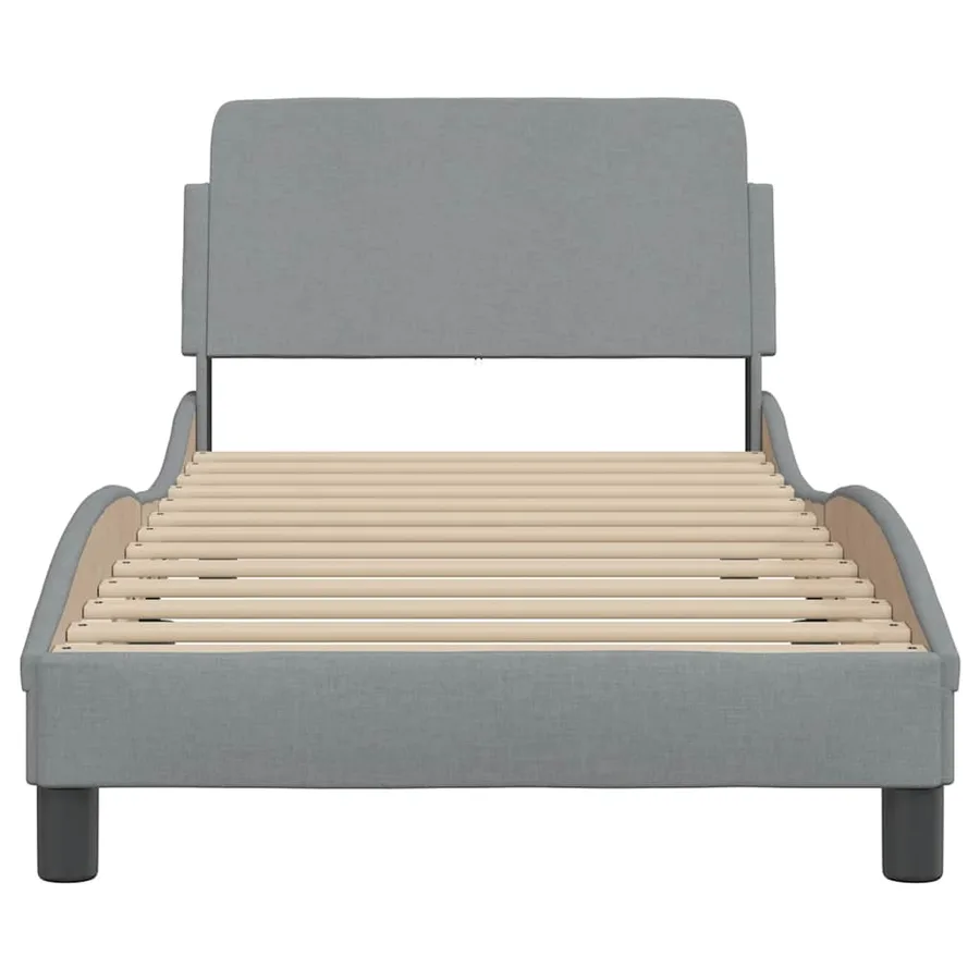 Cadre de lit Dover gris clair 90x190 cm tissu - 4