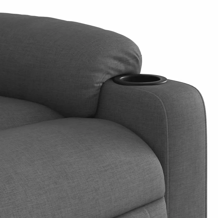 Fauteuil de massage inclinable Gris foncé Tissu - 9