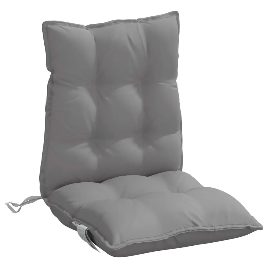 Coussins de chaise à dossier bas lot de 6 gris tissu oxford - 5