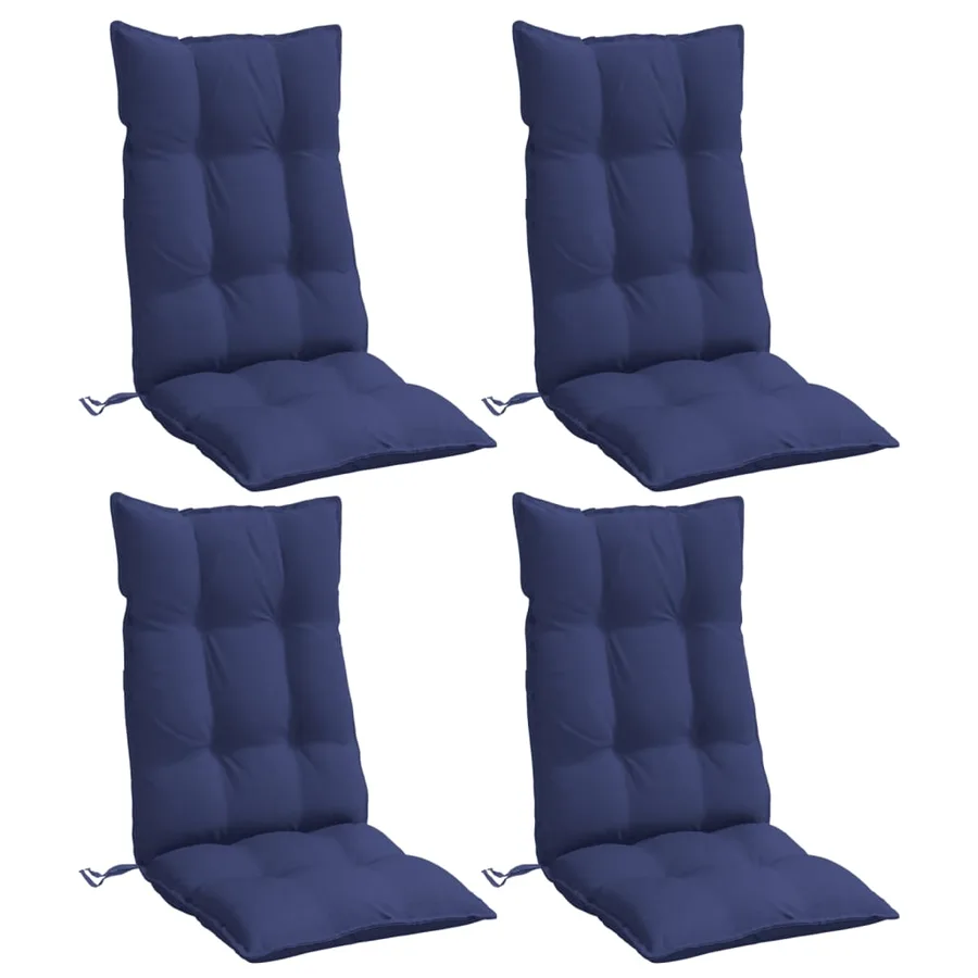 Coussins de chaise à dossier haut lot de 4 bleu marine - 3
