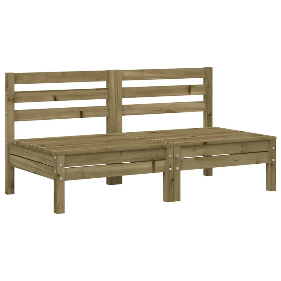 Canapés de jardin sans accoudoirs 2 pcs bois pin imprégné - 2