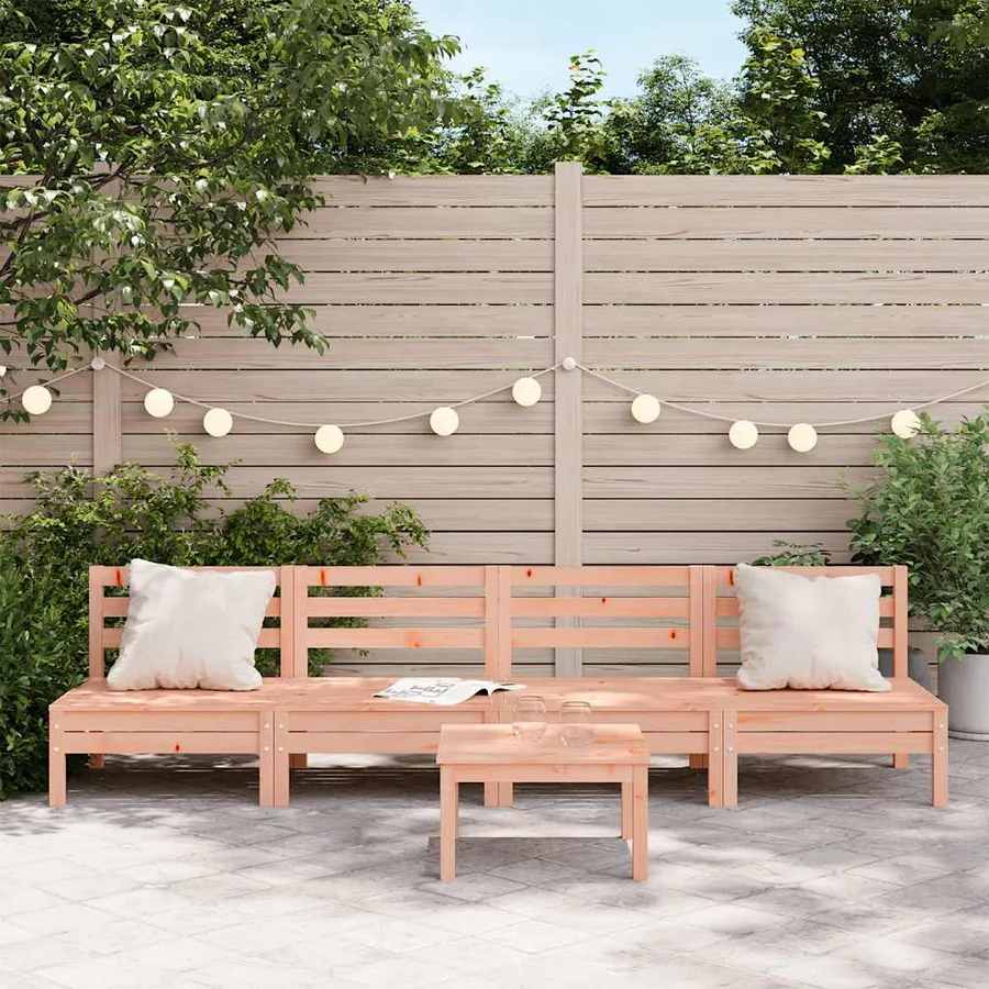 Canapés de jardin sans accoudoirs 4 pcs bois massif douglas - 3