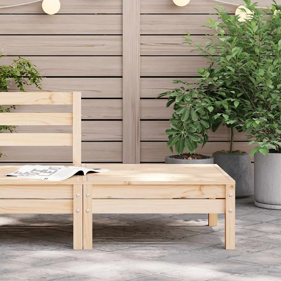 Repose-pied de jardin bois de pin massif - 3