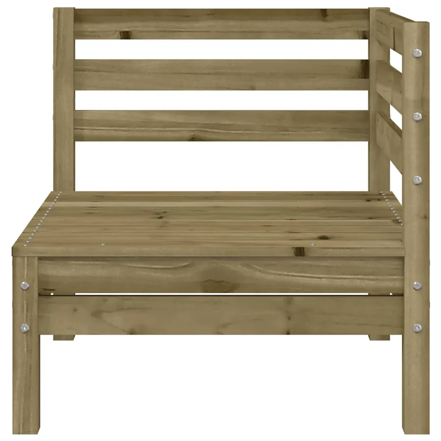 Canapé de jardin 2 places avec repose-pieds bois pin imprégné - 6