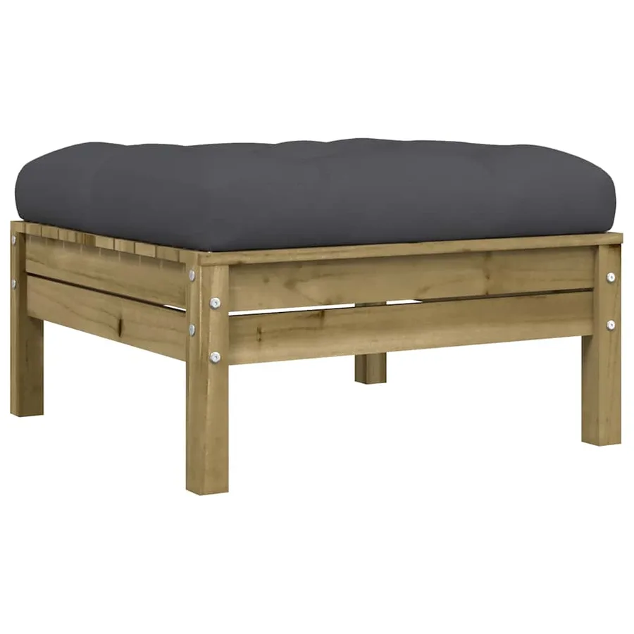 Canapé de jardin avec coussins et repose-pied 3 places - 10