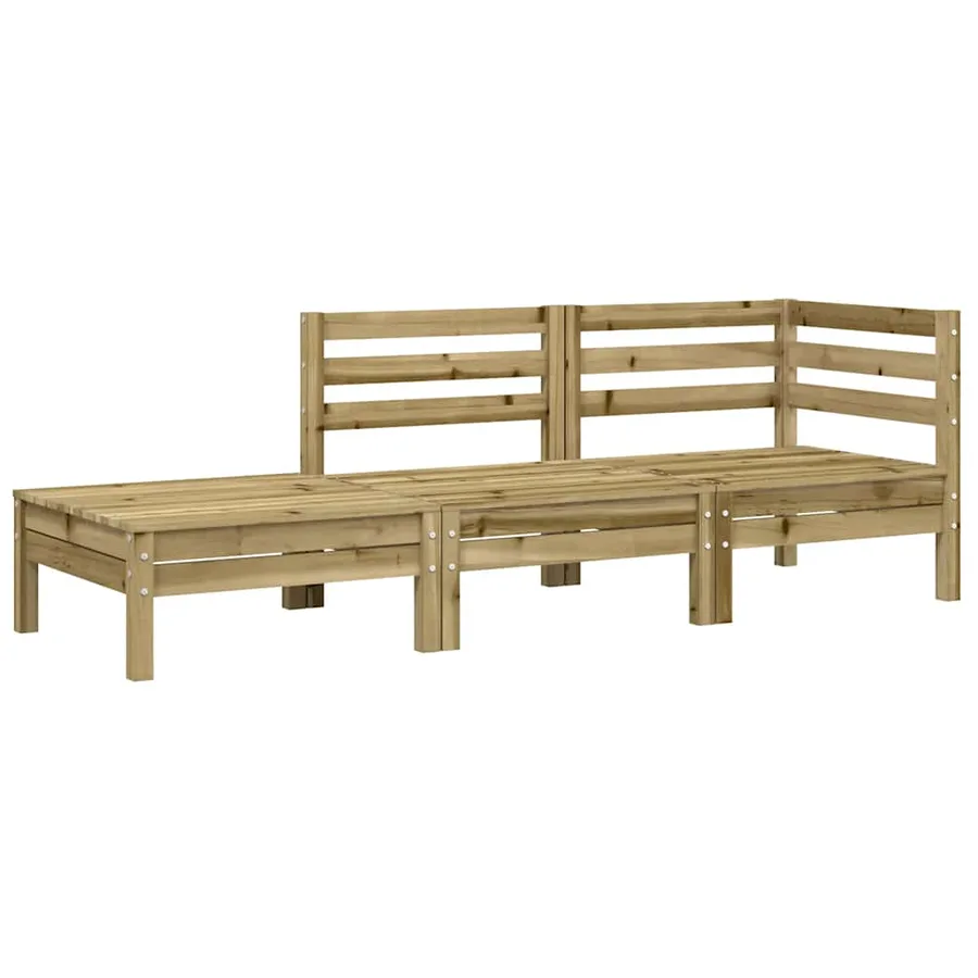 Canapé de jardin avec coussins et repose-pied 3 places - 4