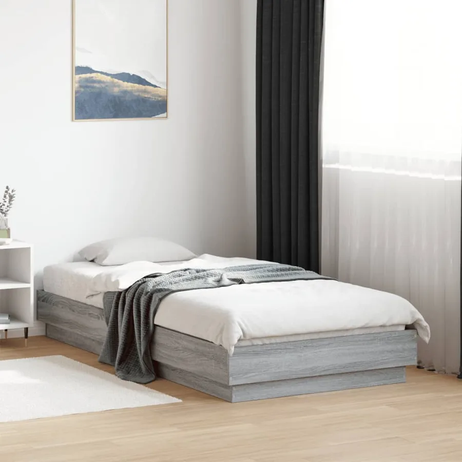 Cadre de lit sans matelas avec lumières LED 75x190 cm - 4