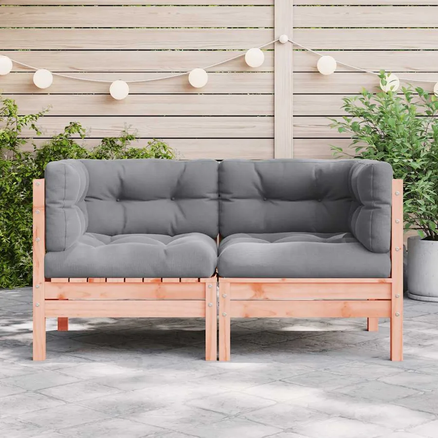 Canapé d'angle de jardin avec coussins 2pcs bois massif douglas - 3