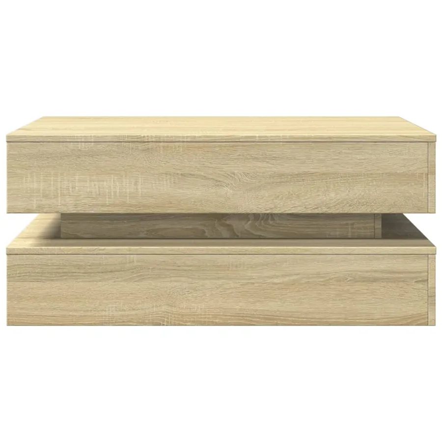 Table basse avec lumières LED chêne sonoma 90x50x40 cm - 7