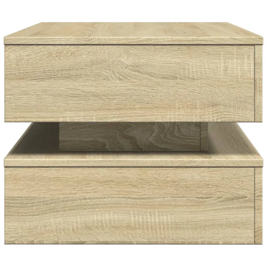 Table basse avec lumières LED chêne sonoma 90x50x40 cm - 8