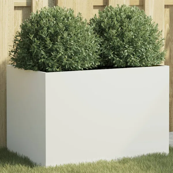 Jardinière blanc 62x40x39 cm acier