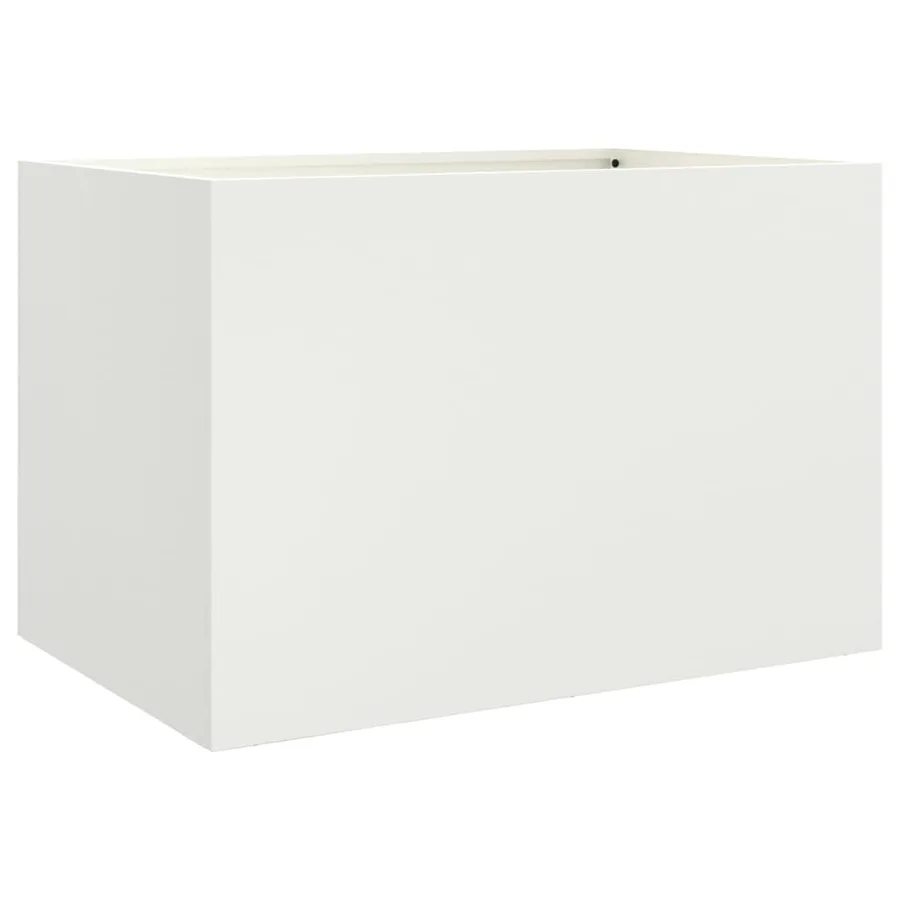 Jardinière blanc 62x40x39 cm acier - 2