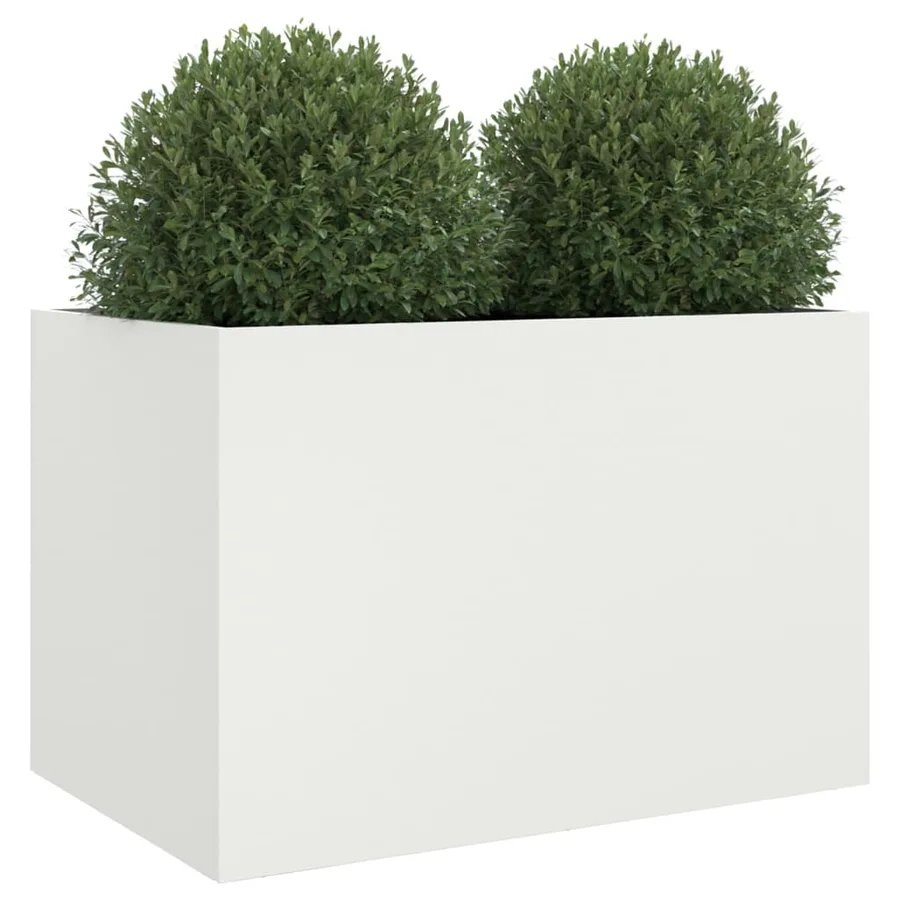 Jardinière blanc 62x40x39 cm acier - 4