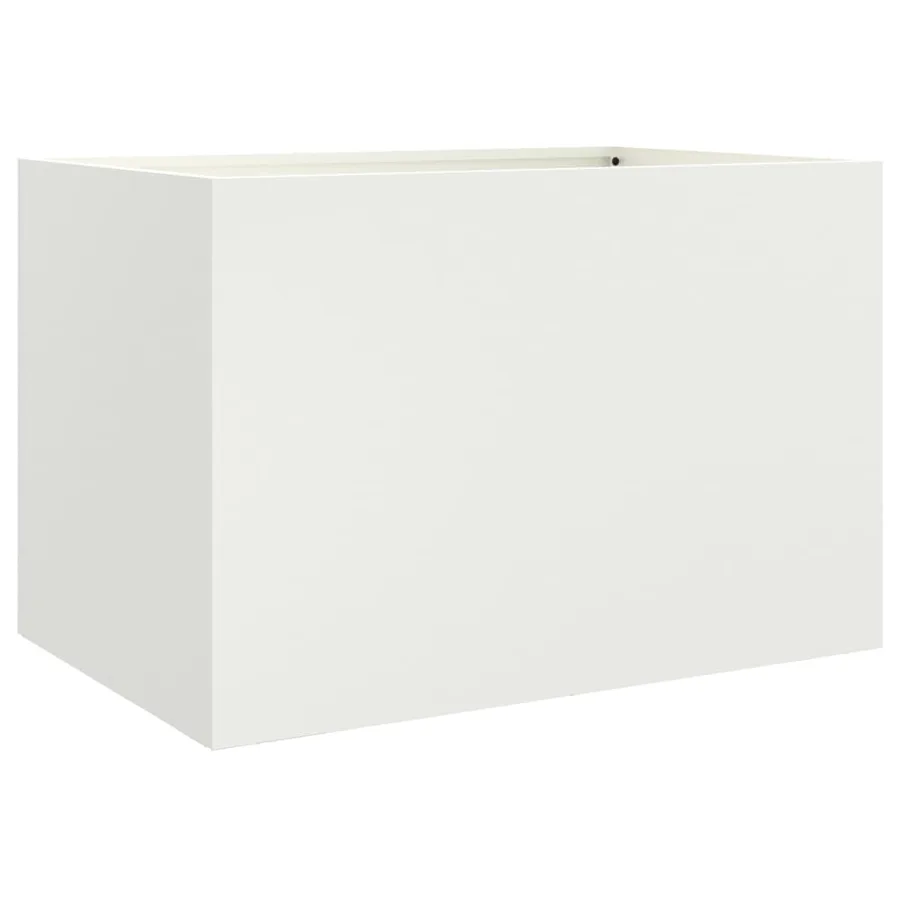 Jardinière blanc 62x40x39 cm acier - 7