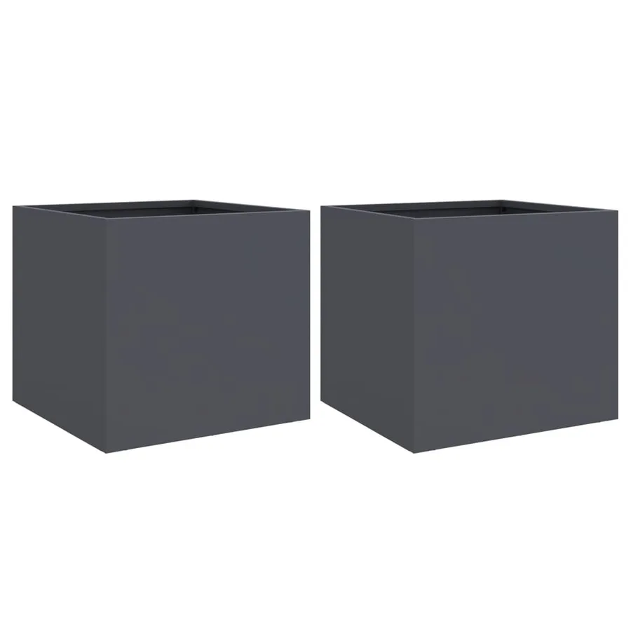 Jardinières 2 pcs anthracite 32x30x29 cm acier - 2