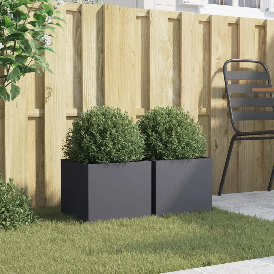 Jardinières 2 pcs anthracite 32x30x29 cm acier - 3