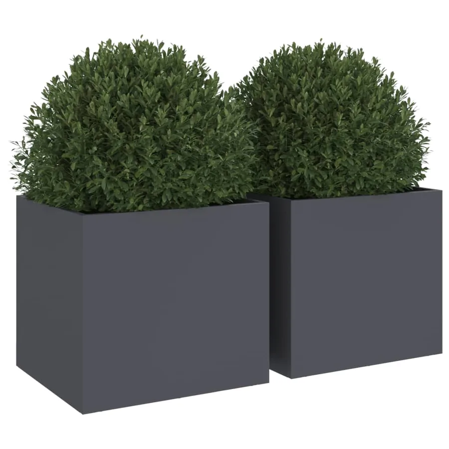 Jardinières 2 pcs anthracite 32x30x29 cm acier - 4