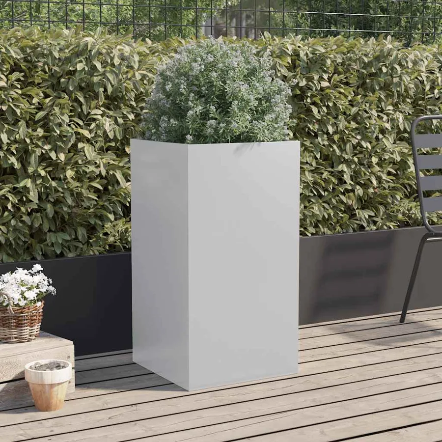 Jardinière argenté 42x38x75 cm acier galvanisé - 3