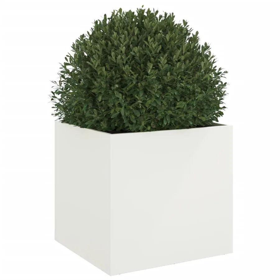 Jardinière blanc 49x47x46 cm acier - 4