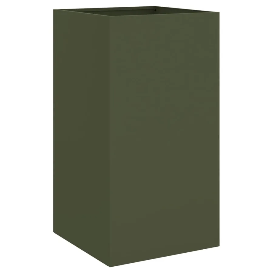 Jardinière vert olive 42x38x75 cm acier - 2